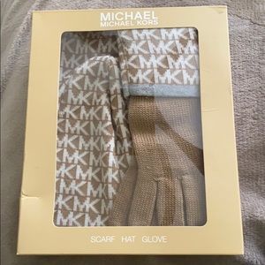 Michael Kors scarf, hat and glove set